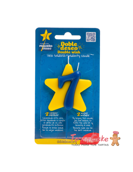 Vela Solidaria Doble Deseo Número 7 Dekora