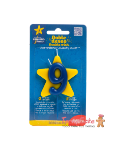 Vela Solidaria Doble Deseo Número 9 Dekora