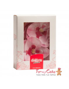 Orquideas De Oblea Color Rosa 10uds Dekora