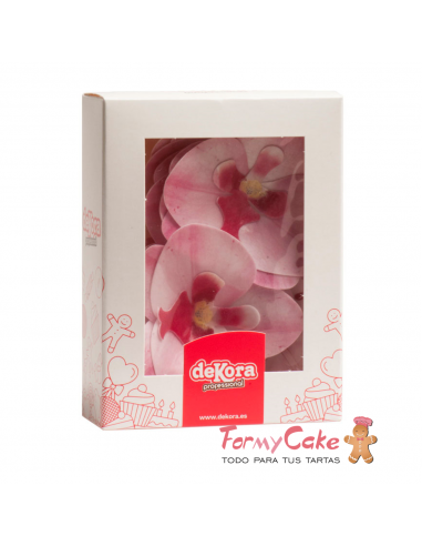 Orquideas De Oblea Color Rosa 10uds Dekora