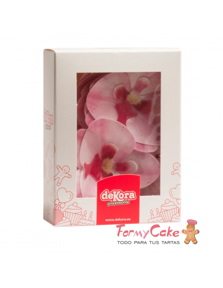 Orquideas De Oblea Color Rosa 10uds Dekora