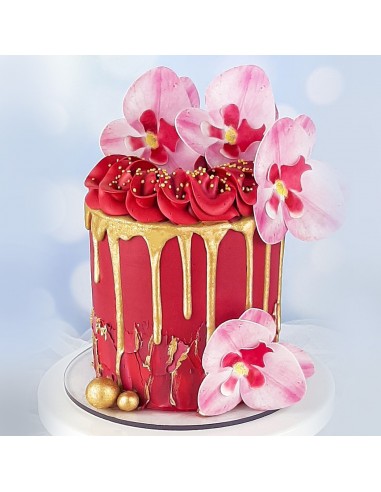 Orquideas De Oblea Color Rosa 10uds Dekora