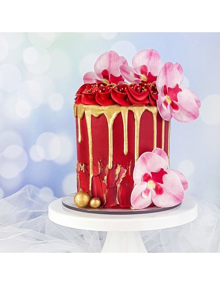 Orquideas De Oblea Color Rosa 10uds Dekora