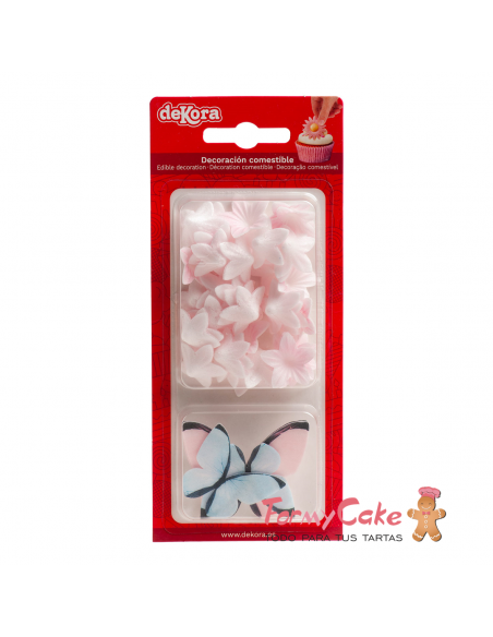 Flores Campanilla Rosas Y Mariposas De Oblea 8ud Dekora