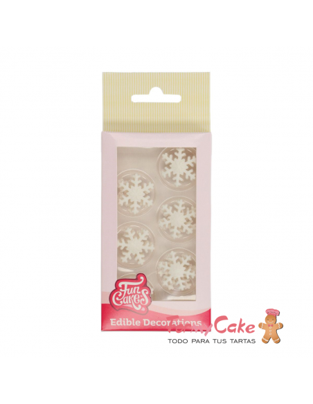 Copos De Nieve Blancos de Azúcar 12ud Funcakes