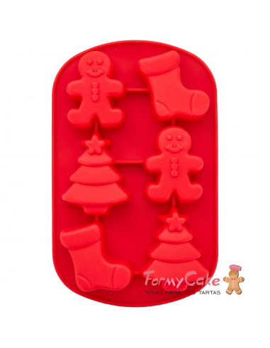 Molde de Navidad En Silicona 6 Cavidades Wilton