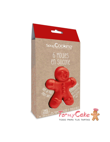 Molde Silicona Muñeco Jengibre 6uds Scrapcooking