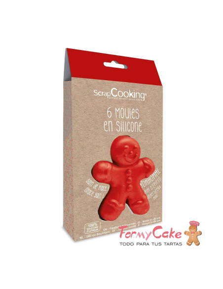 Molde Silicona Muñeco Jengibre 6uds Scrapcooking