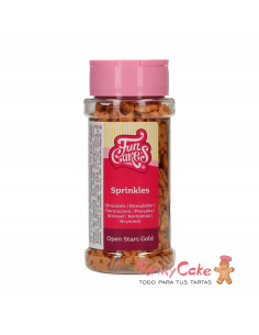 Estrellas Abiertas Dorado Oscuro 50gr Funcakes