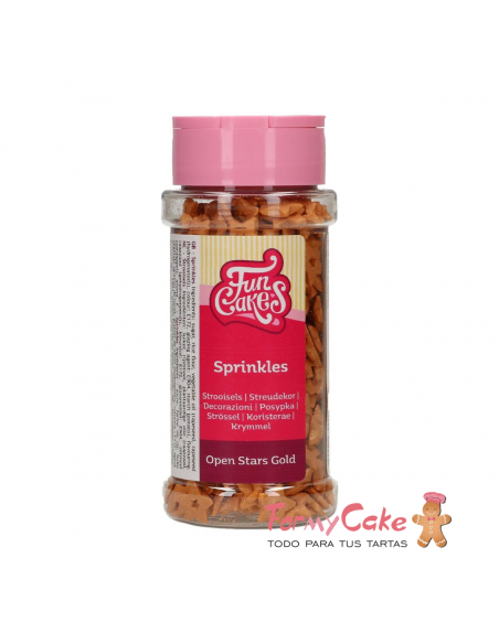 Estrellas Abiertas Dorado Oscuro 50gr Funcakes