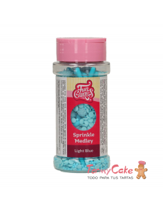Decoración Comestible Sprinkle Medley Azul Claro 70g Funcakes