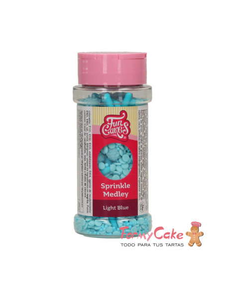 Decoración Comestible Sprinkle Medley Azul Claro 70g Funcakes