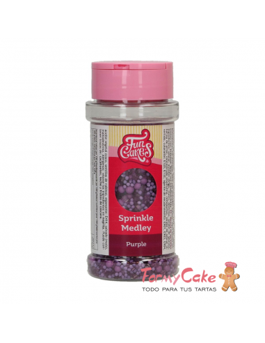 Decoración Comestible Sprinkle Medley Morado 70g Funcakes