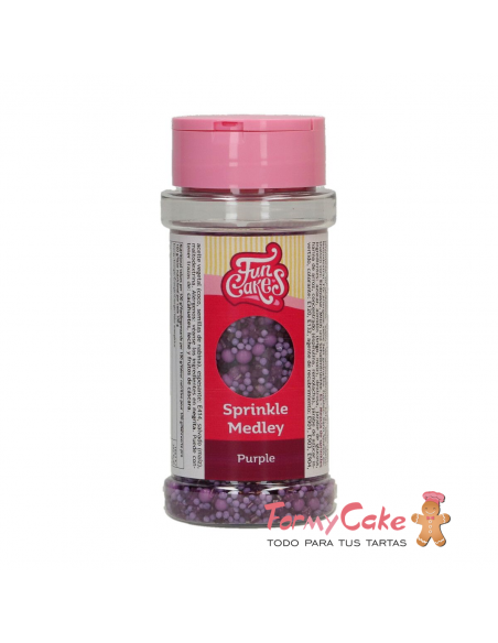 Decoración Comestible Sprinkle Medley Morado 70g Funcakes