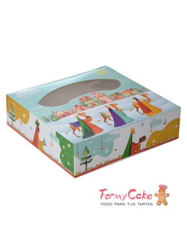 Caja para Roscón de Reyes 35x35x8cm Fantasía