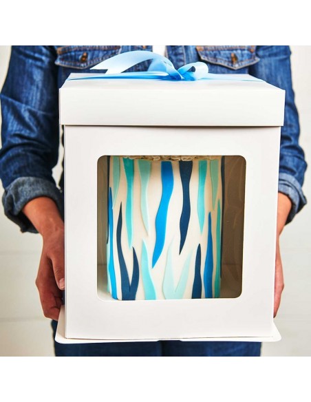 Caja Blanca Alta con Ventana 21x21x23,5cm Funcakes