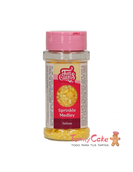 Decoración Comestible Sprinkle Medley Amarillo 70g Funcakes
