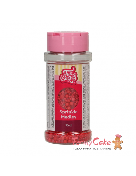 Decoración Comestible Sprinkle Medley Rojo 70g Funcakes