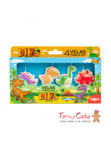 Velas Dinosurios 4ud Dekora