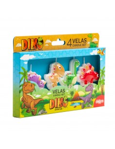 Velas Dinosurios 4ud Dekora 2