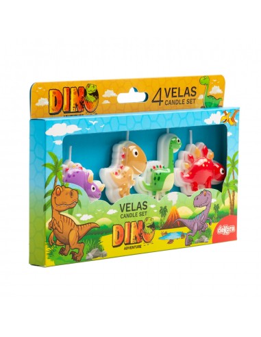 Velas Dinosurios 4ud Dekora