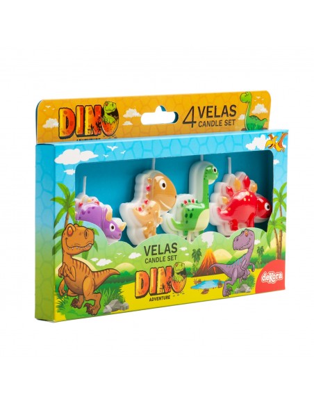 Velas Dinosurios 4ud Dekora