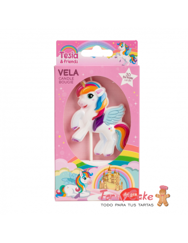 Vela Cumpleaños Unicornio Dekora