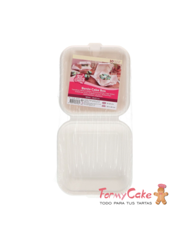Caja Blanca Bento Cakes 20,8x22,1cm 10uds Funcakes