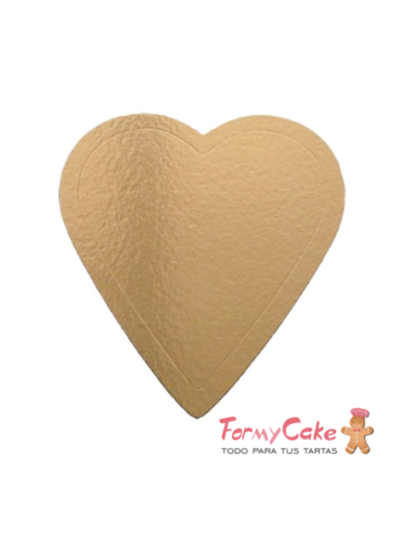 Base Dorada Corazón 21cm para Tartas