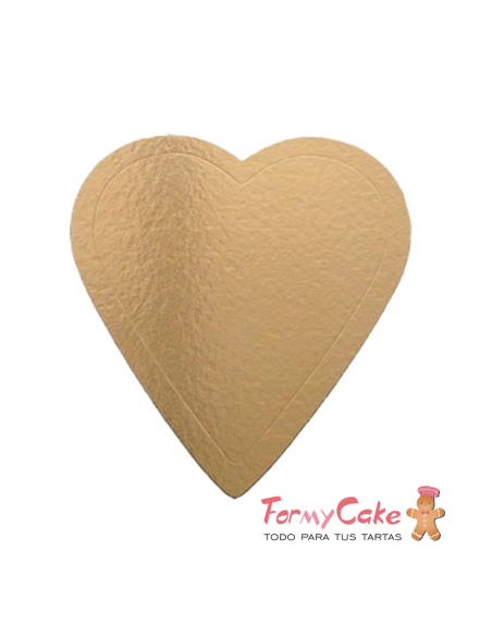 Base Dorada Corazón 21cm para Tartas