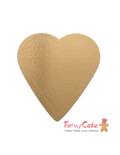 Base Dorada Corazón 26cm para Tartas