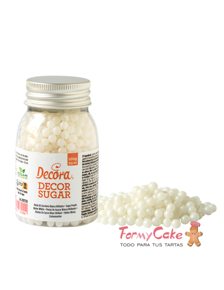 Perlas De Azucar Blanco Brillante 100gr Decora