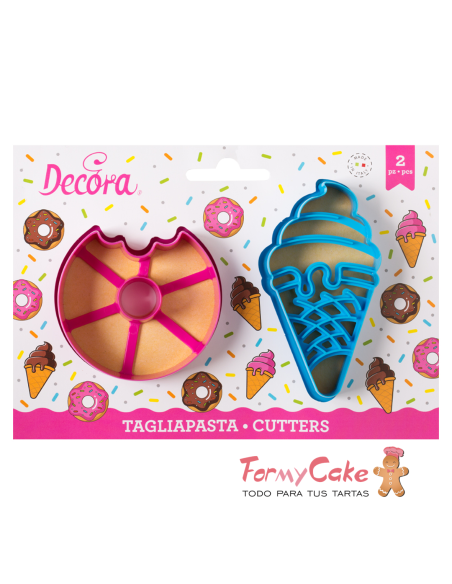 Kit 2 Cortadores Berlina y Cono de Helado Decora