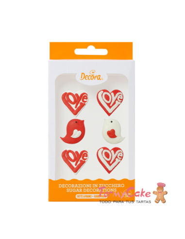 Decoración De Azúcar Love Love 6ud Decora