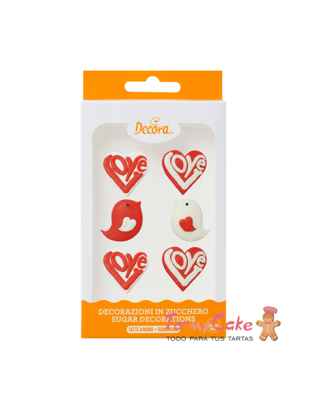 Decoración De Azúcar Love Love 6ud Decora