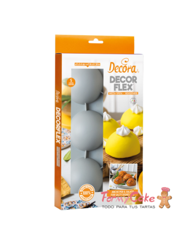 Molde De Silicona Semiesfera 5uds 80x40H MM Decora