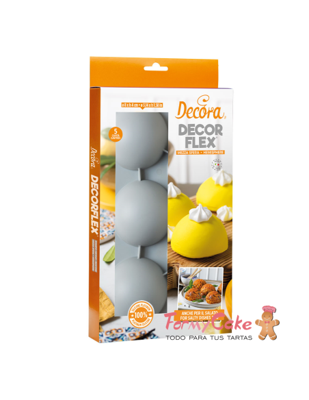 Molde De Silicona Semiesfera 5uds 80x40H MM Decora