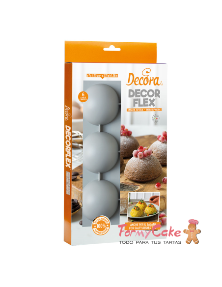 Molde De Silicona Semiesfera 6uds 70x35H MM Decora