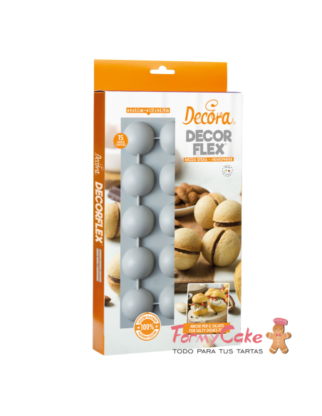Molde De Silicona Semiesfera 15uds 40x20H MM Decora