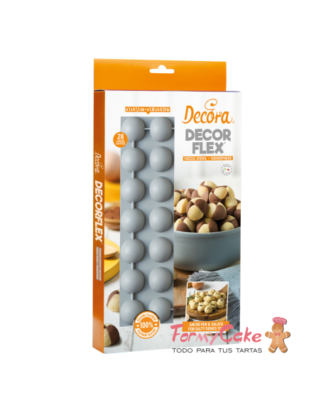 Molde De Silicona Semiesfera 20uds 30x15H MM Decora