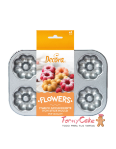 Molde Antiadherente 6 Donuts Flor Decora