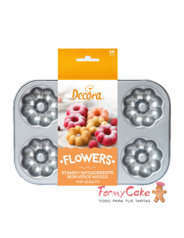 Molde Antiadherente 6 Donuts Flor Decora
