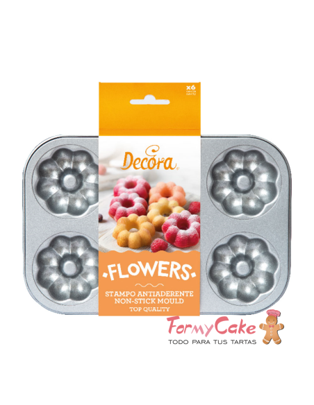 Molde Antiadherente 6 Donuts Flor Decora