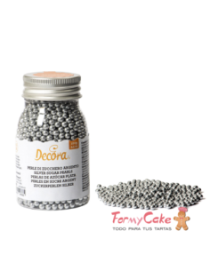 Perlas De Azucar Plateadas Metalizadas 100gr Decora