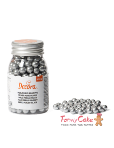 Perlas De Azucar Maxi Plateadas Metalizadas 100gr Decora