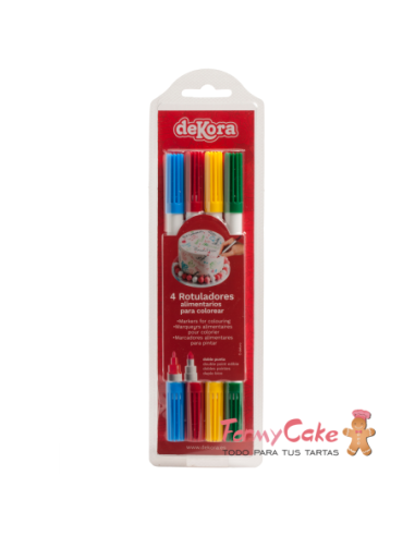 Rotuladores Comestibles 4 Colores Dekora