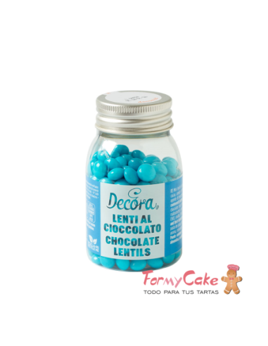 Mini Perlas de Chocolate con Leche - Azul Cielo...