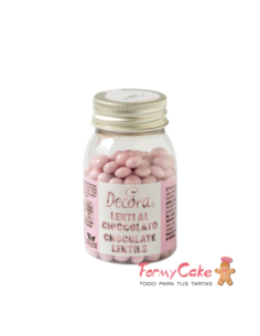 Mini Perlas de Chocolate con Leche - Rosas - 80gr Decora