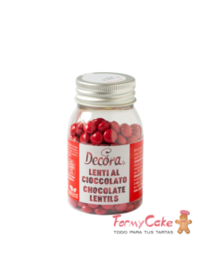 Mini Perlas de Chocolate con Leche - Rojas - 80gr Decora
