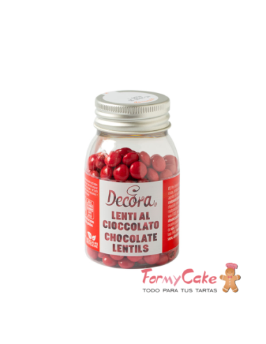 Mini Perlas de Chocolate con Leche - Rojas -...